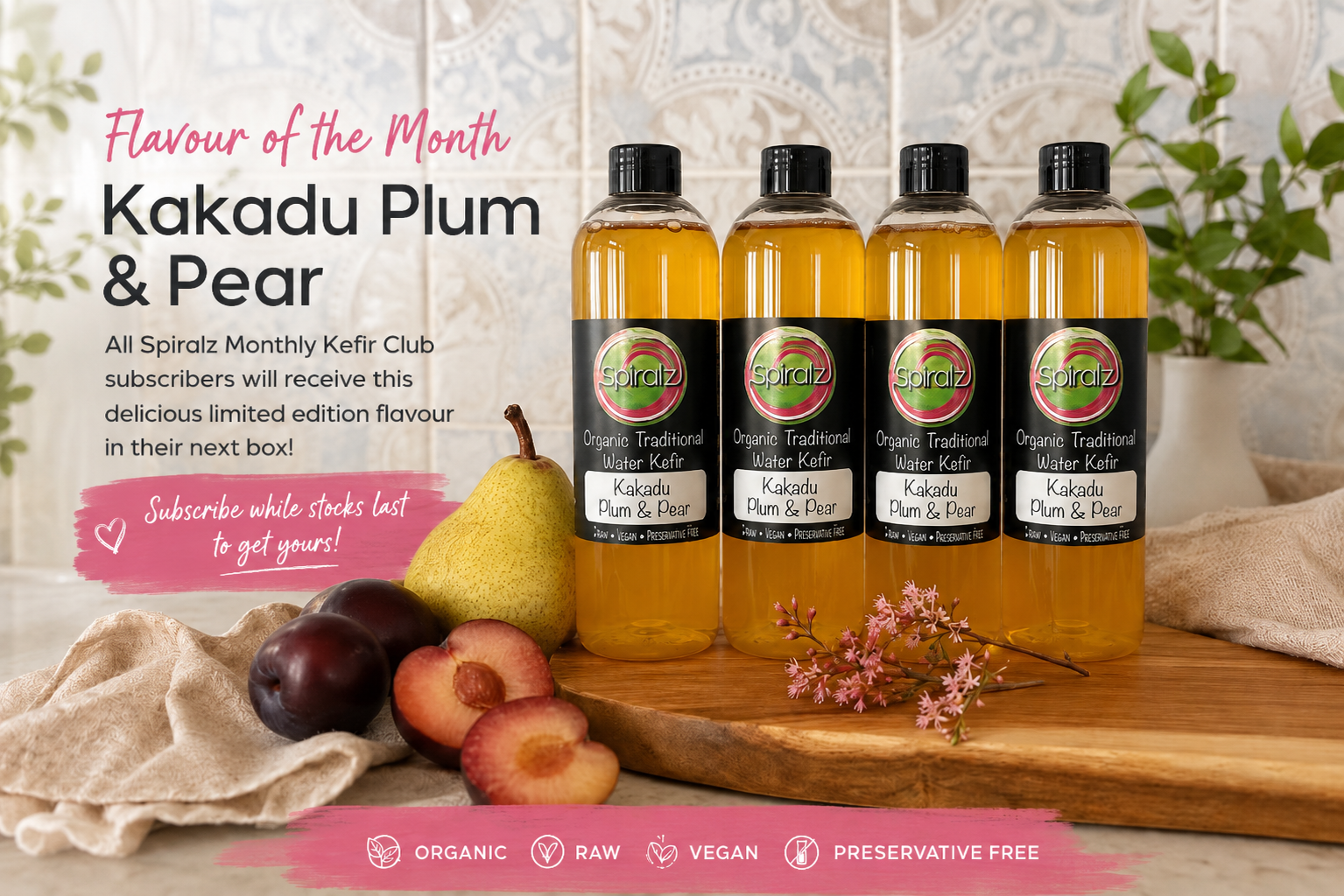 Kakadu pear water kefir flavour of the month