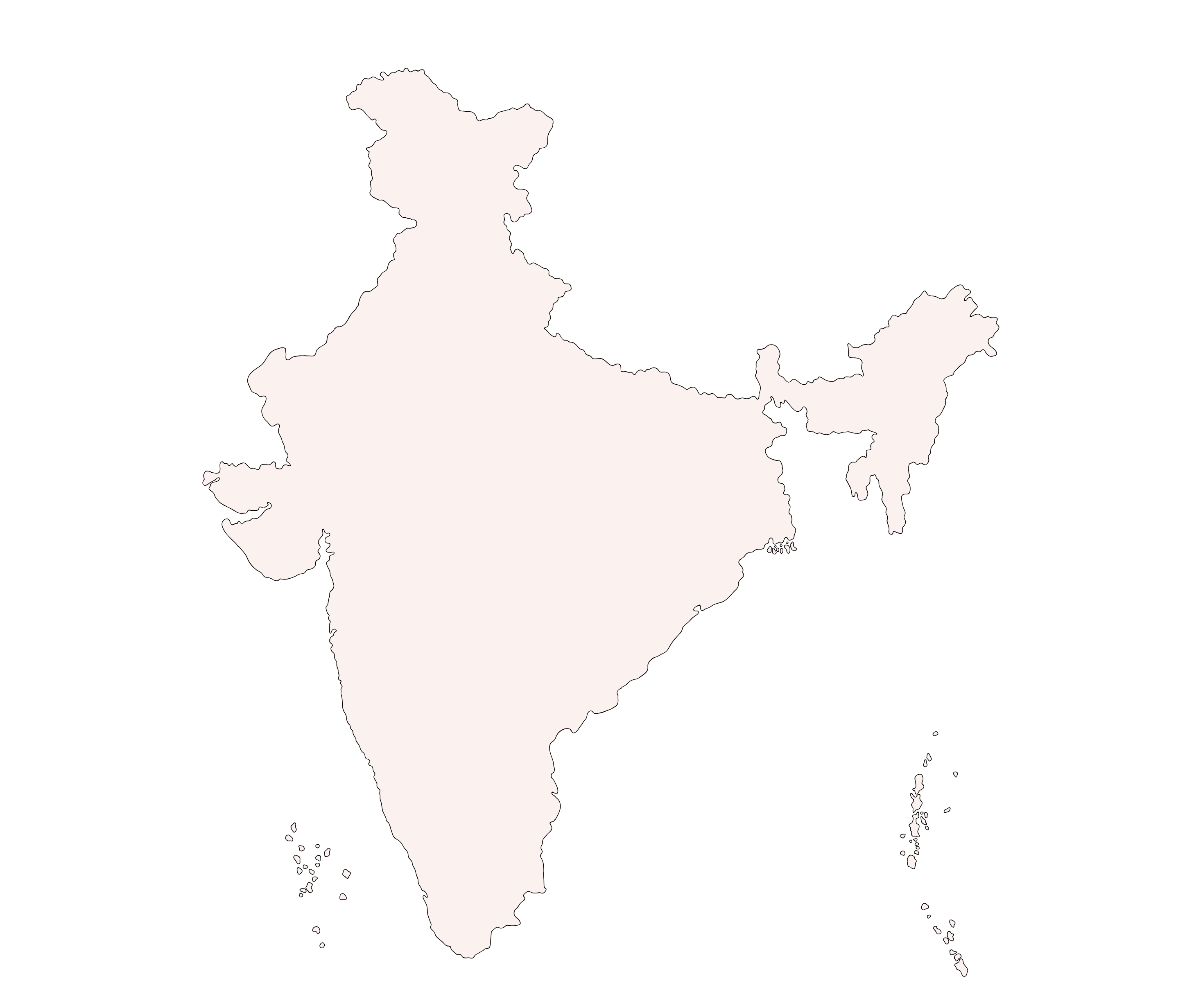 Map silhouette of India